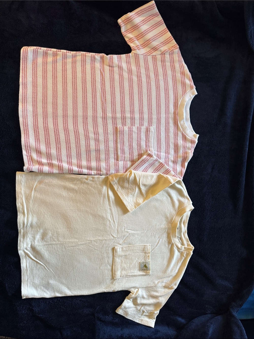 H&M Red-Striped & Cream Short-Sleeve Pocket Tees